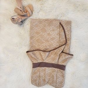Beige/tan lace cocktail dress